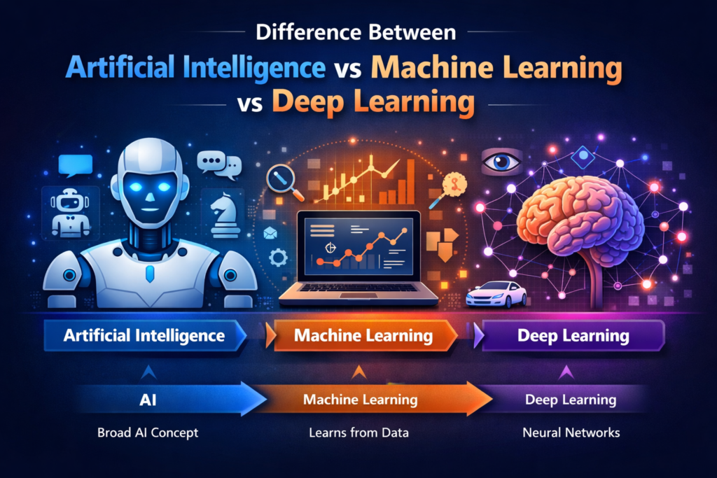 Difference Between Artificial Intelligence vs Machine Learning vs Deep Learning Explained